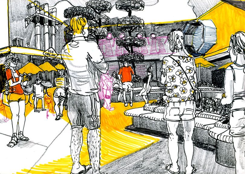 On-site drawing done in Disney's Tomorrowland, Orl
