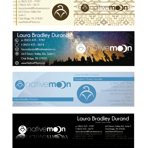 Example of business card designs. (These were done