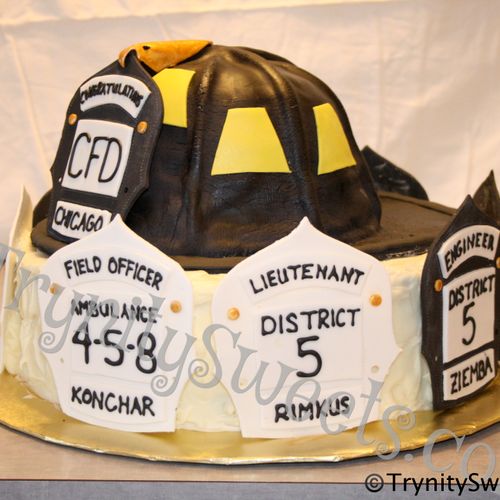 Fire Helmet Promotion Cake