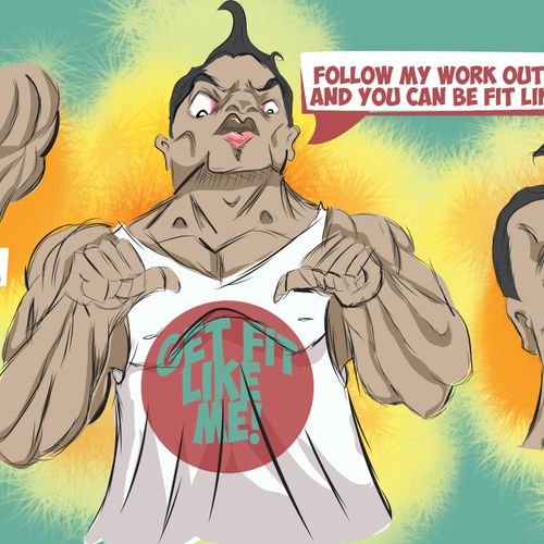 Fitness comic Illustrated by Jamal Bell
