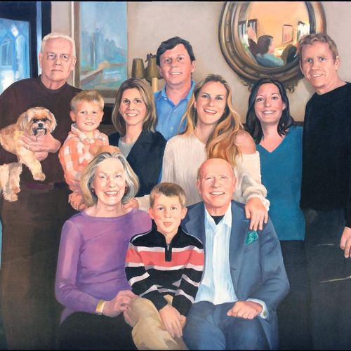 Family group portrait, oil on canvas 54x44, 2016