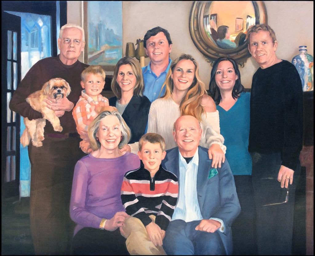 Family group portrait, oil on canvas 54x44, 2016