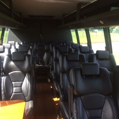 Interior of 23 passenger executive mini bus