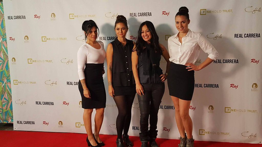 Some of the team at an art exhibit