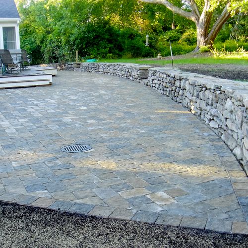 Field Stone wall and Patio