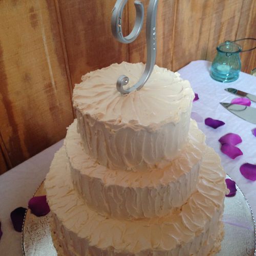 Traditional Swiss meringue buttercream wedding cak