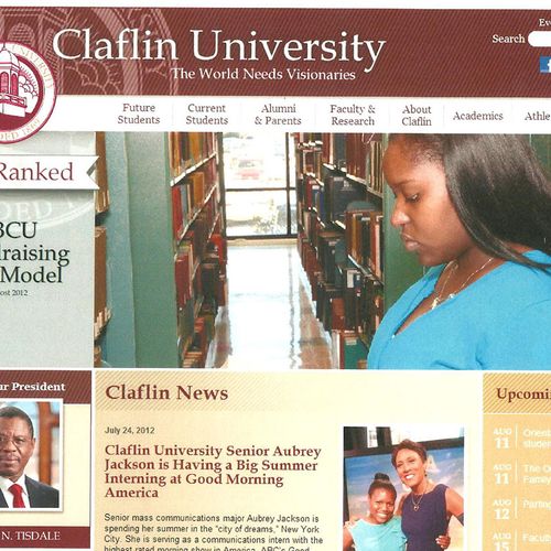 Worked as webmaster at Claflin University in SC fo