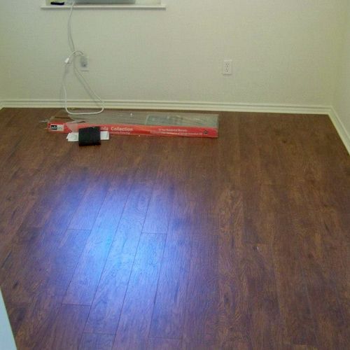 Wood floor installed