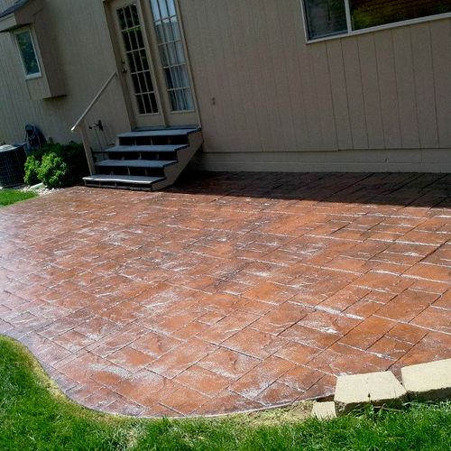 Stamped and stained patio