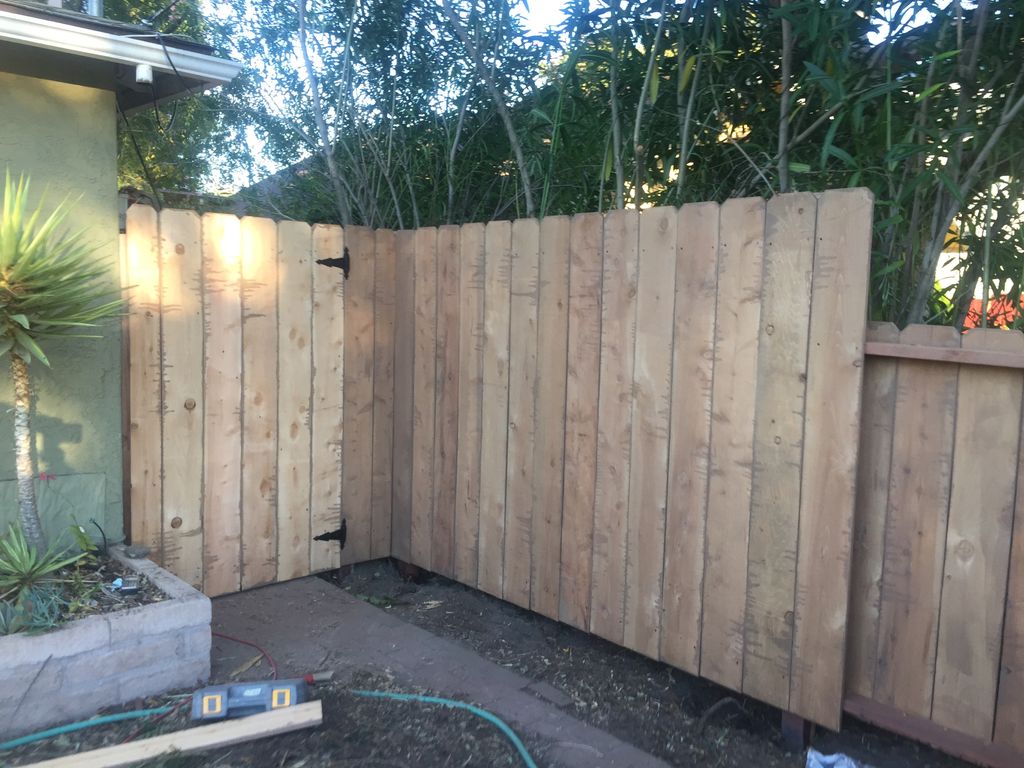 Recently completed fence with gate.  11-22-12