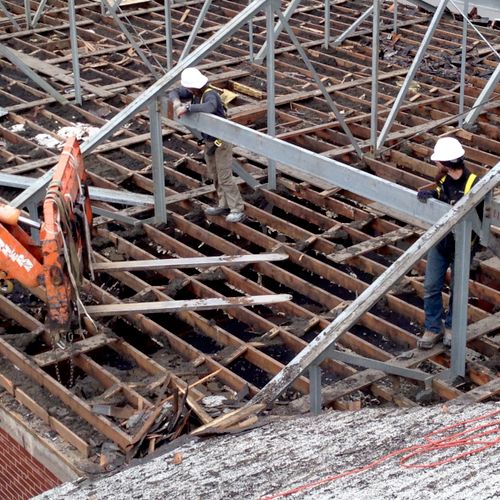 Deconstructing the steel roof structure of an LDS 