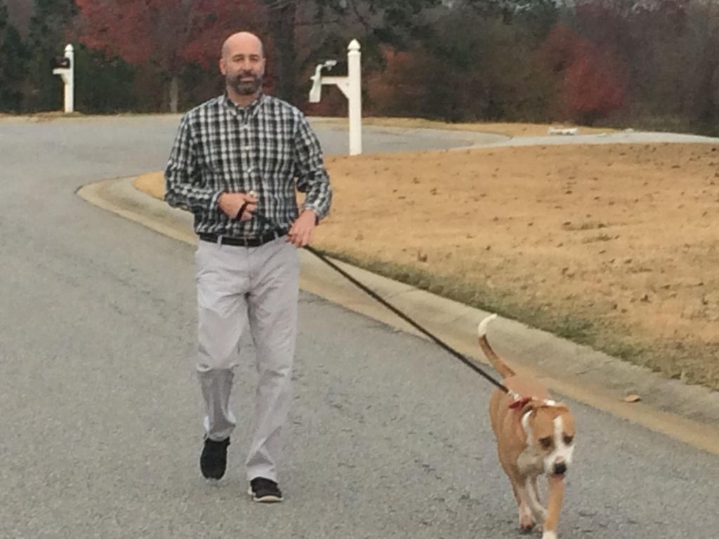 Walking Max in Watkinsville, Ga