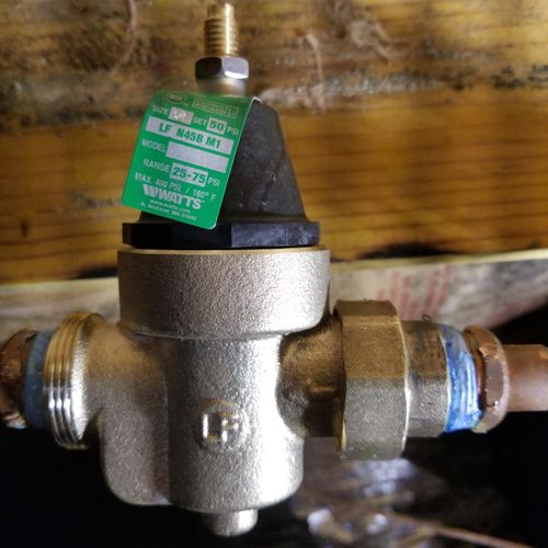 new pressure reduction valve installed 