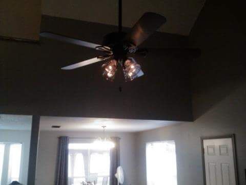 A ceiling fan that I installed.