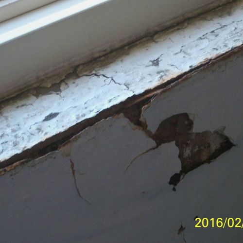 Damage from an open window over the weekend during