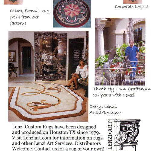 Lenzi Custom Area Rugs are designed by me, and pro