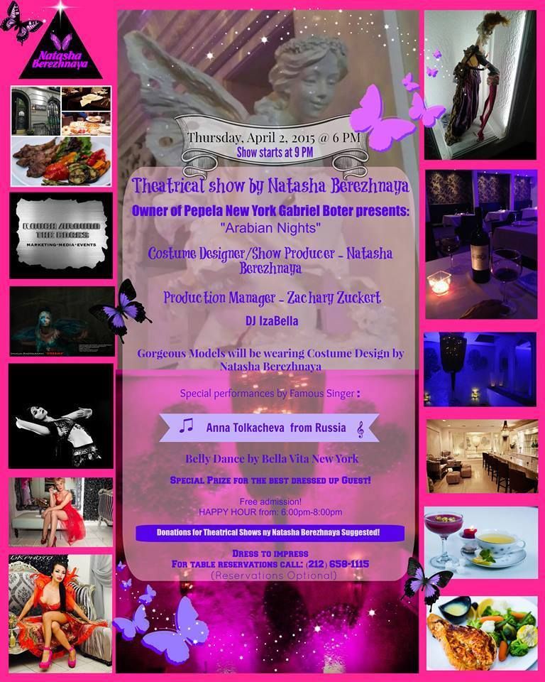 Event Flyer
Natasha Berezhnaya
held at Pepela NY

