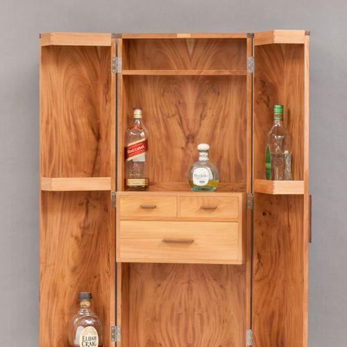 "Vice Cabinet" Liquor cabinet in Black Acacia, Cub