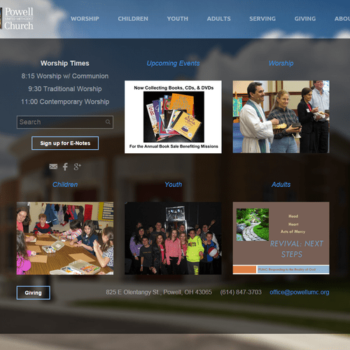 Website designed for Powell United Methodist Churc