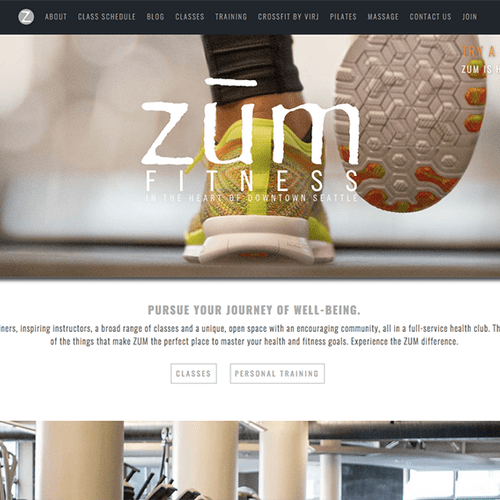 ZumFitness.com. Custom responsive WordPress websit