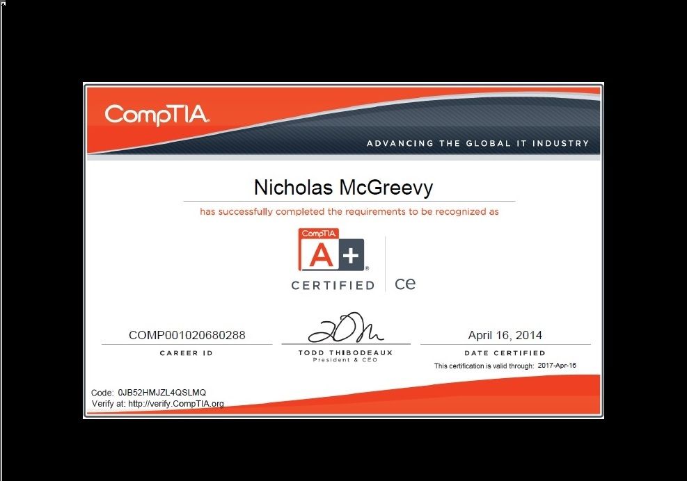 CompTIA A+ Certified