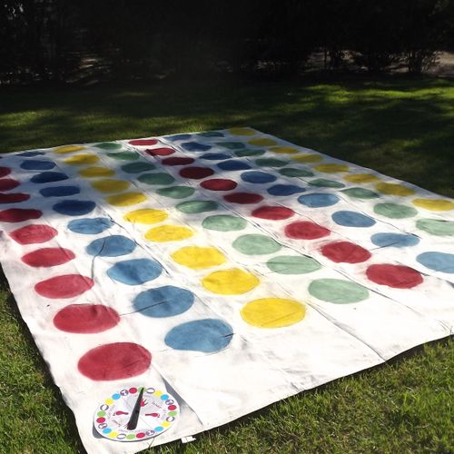 Homemade lawn twister made for party