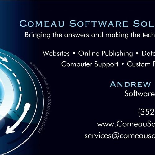 Comeau Software Solutions business card.