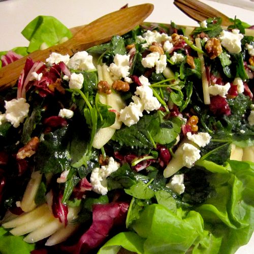 Winter Kale and Radicchio Salad with Goat Cheese, 