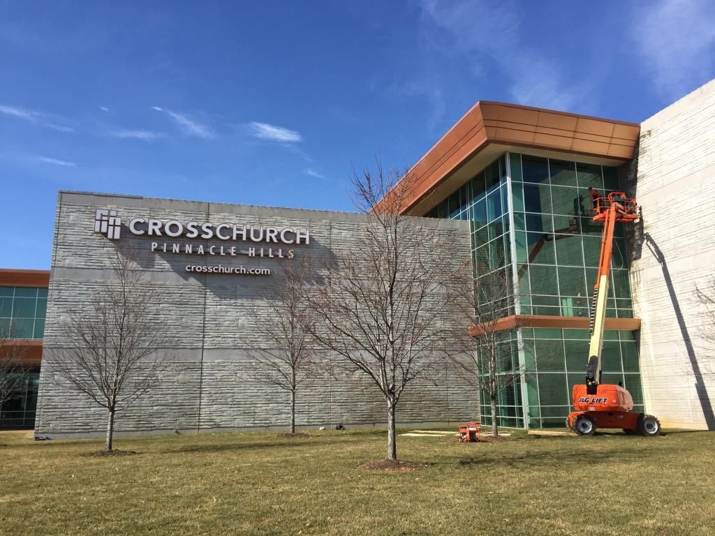 Pressure washing and window cleaning at Cross Chur