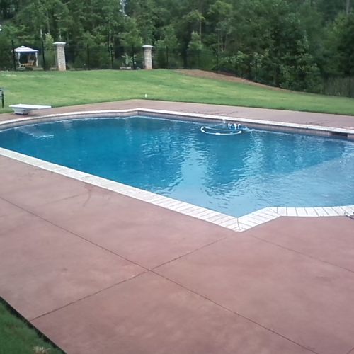 Pool Deck stained