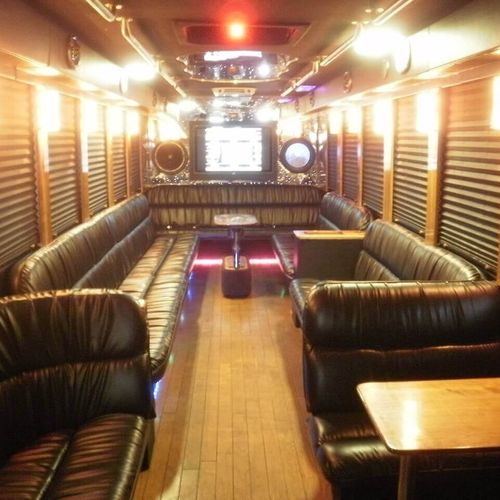 Inside big party bus