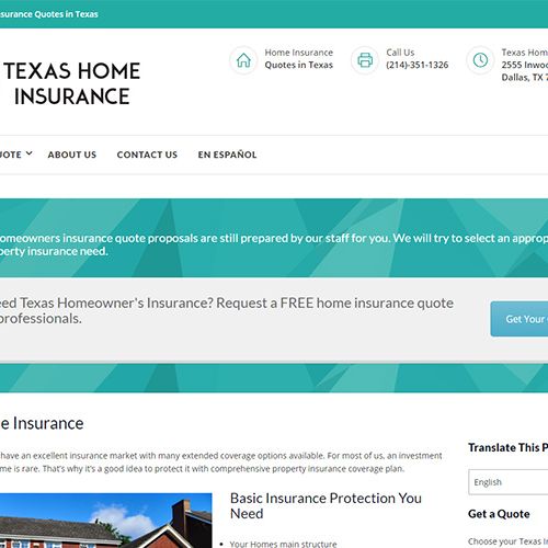 WordPress website for insurance agency. Dynamic qu