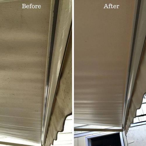 Awning before/after