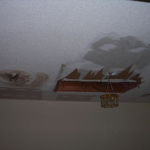 Damaged Popcorn Ceiling