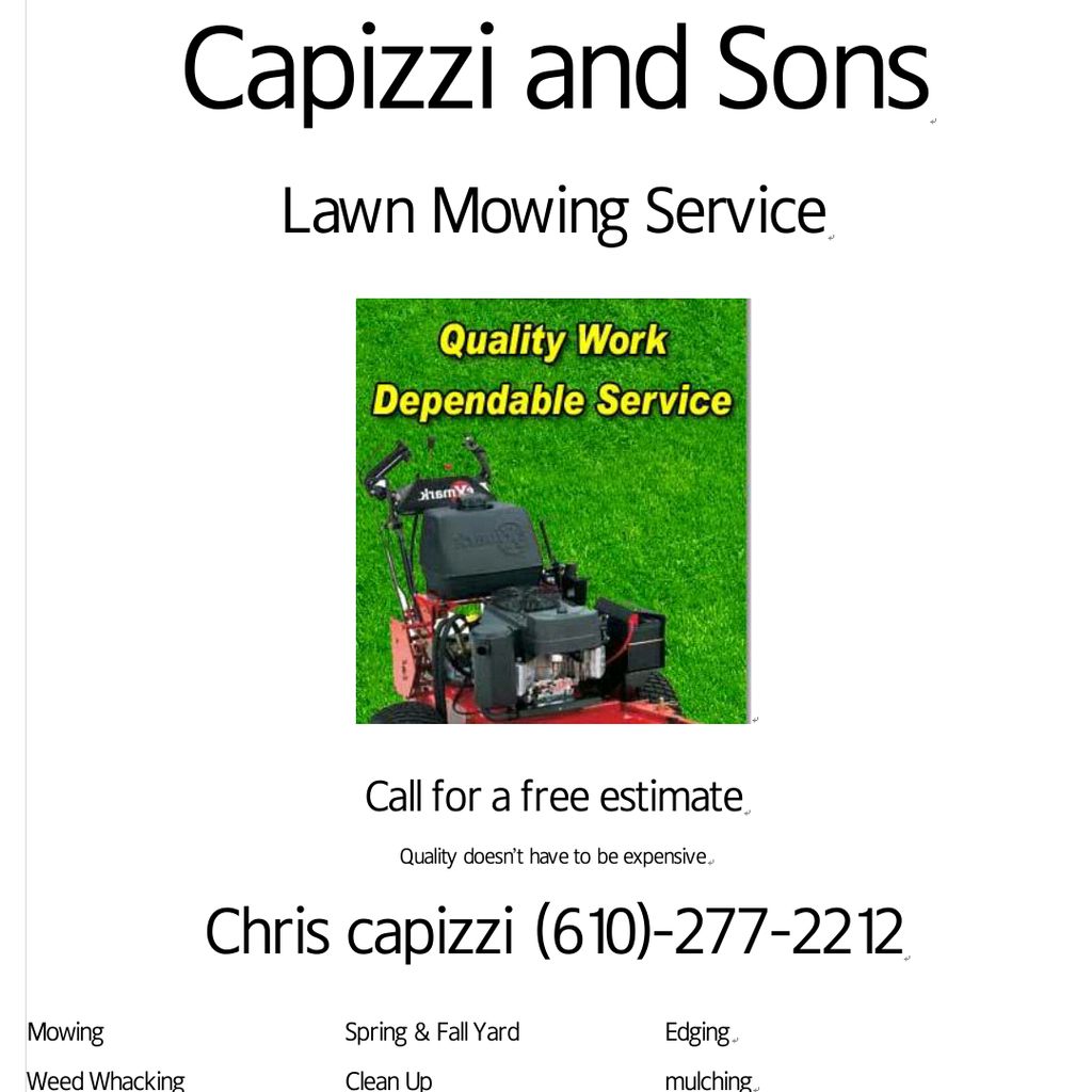 Capizzi and Sons Lawn Mowing Service