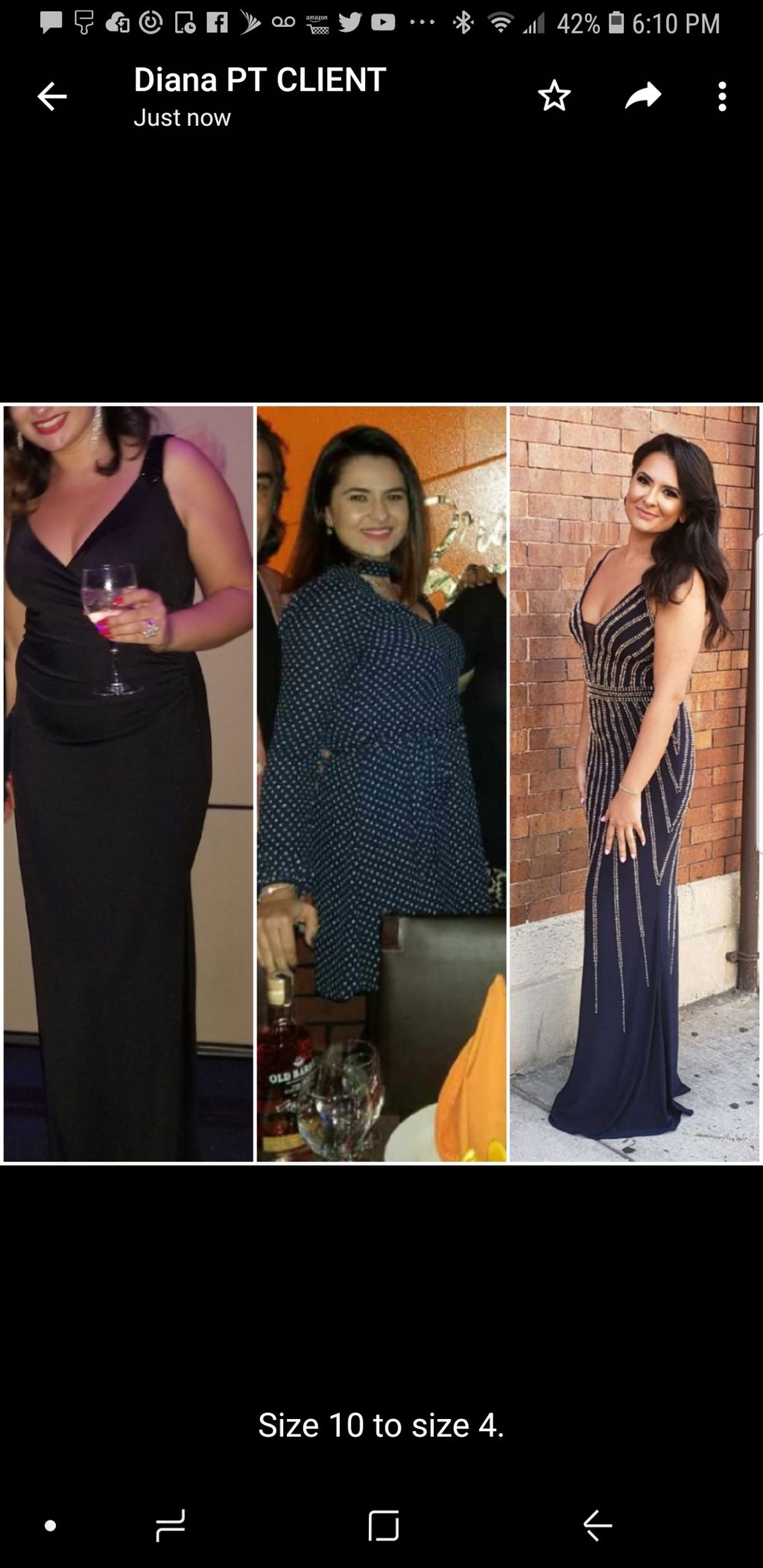 Diana size 10 to size 4 in 2 months