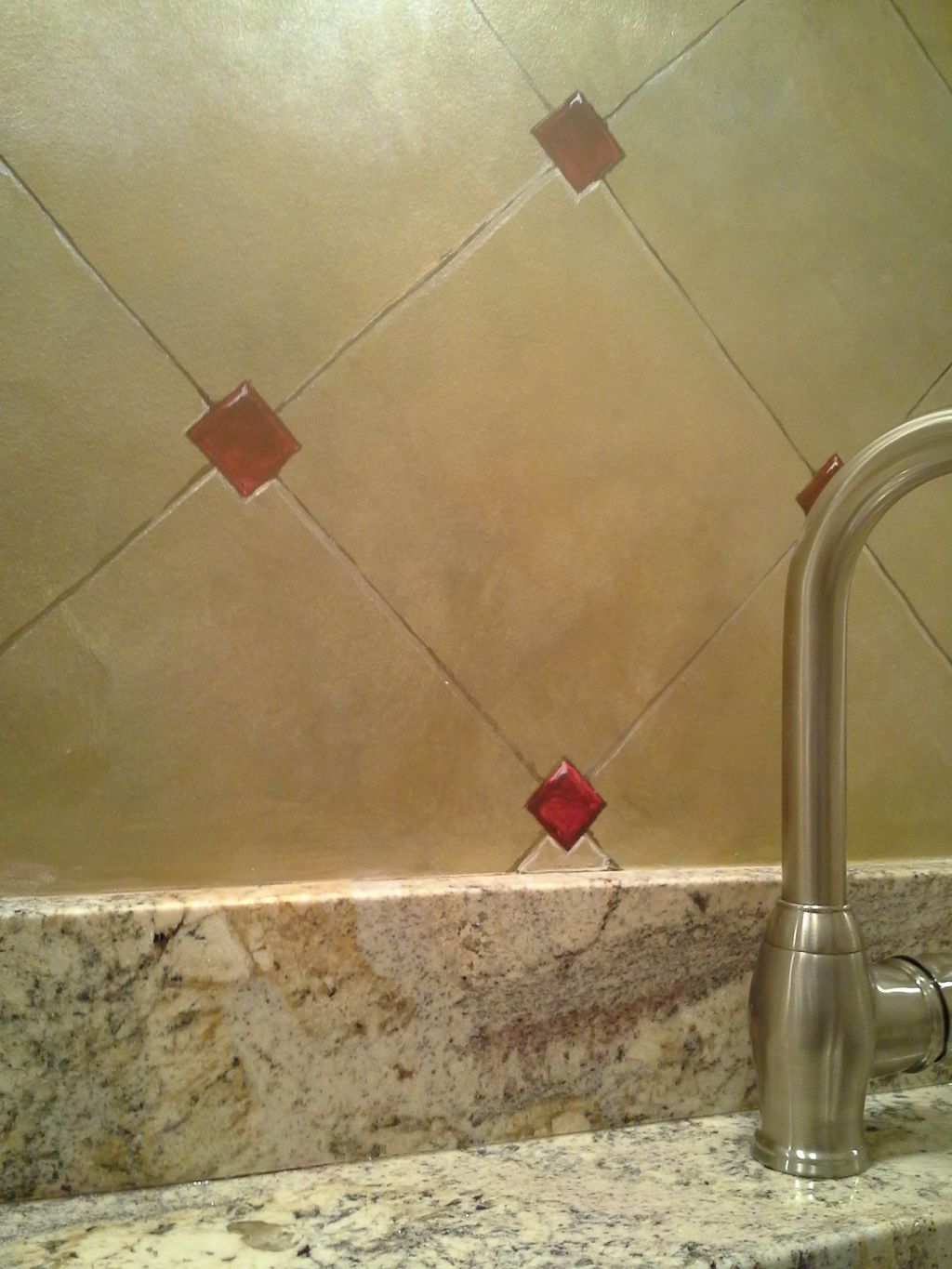 Tiles painted on a flat wall