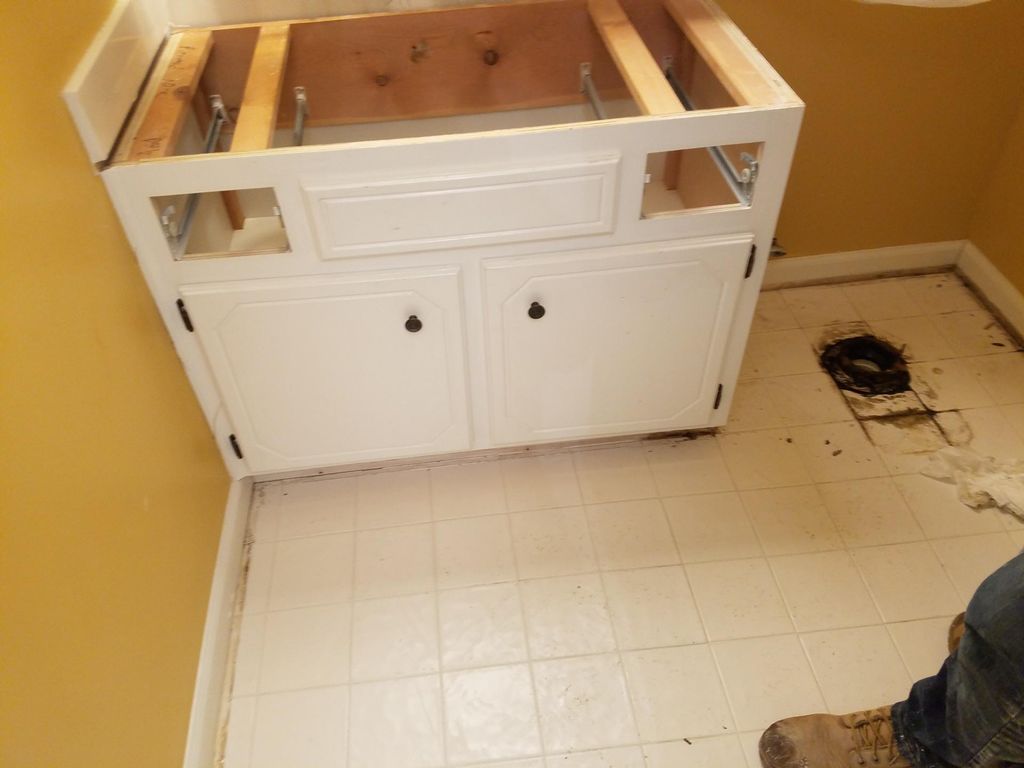 For this job we were hired to remove the vanity an