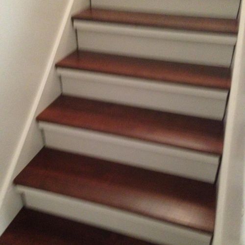 Installed hard wood stairs