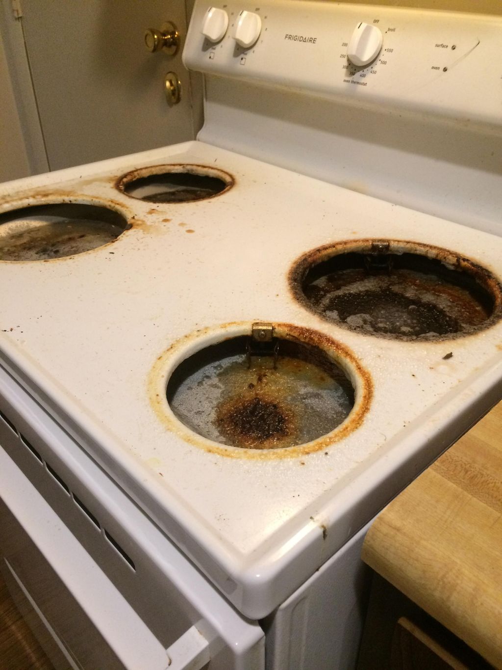 Stove top before cleaning 