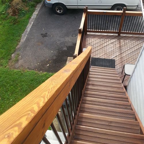 steps and deck.
