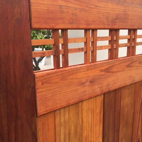 Custom Redwood gate detail.