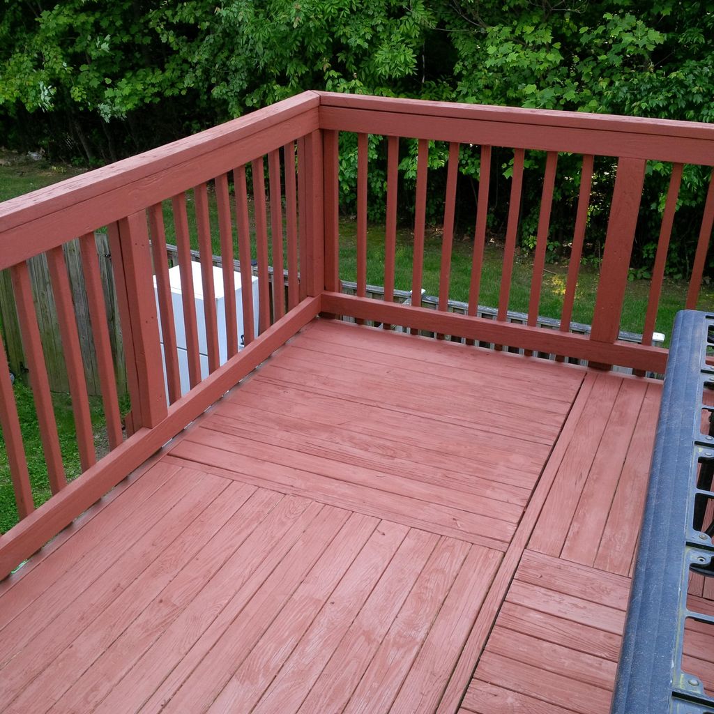 This is the deck after staining.   The stain used 