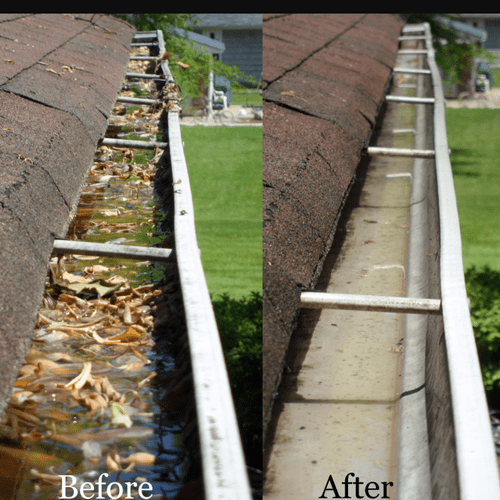 what before and after your gutters will look like 