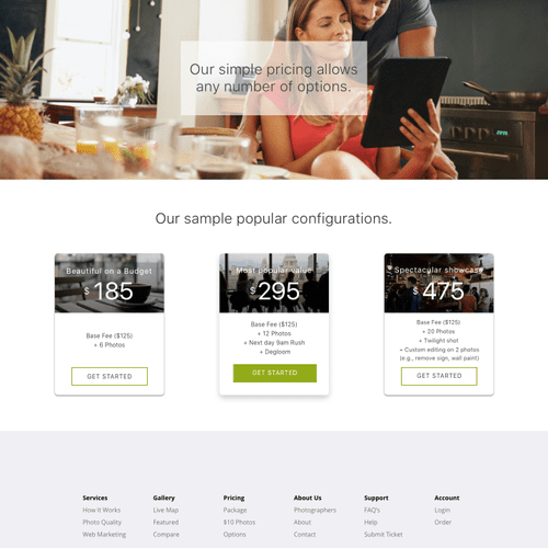 Website redesign for pricing page.