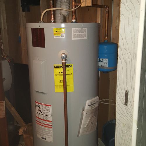 50Gallon Electric With Expansion Tank
Installed