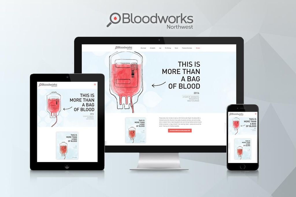 Web design for BloodworksNW.