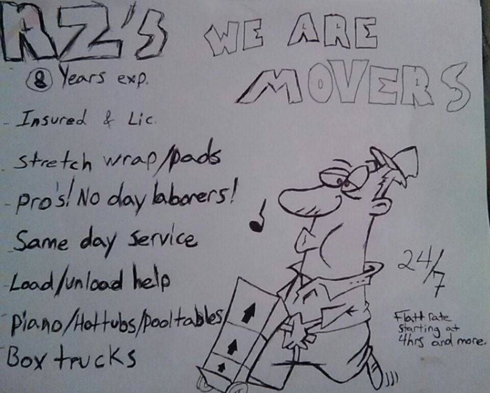 R.Z's truck services We Are Movers.