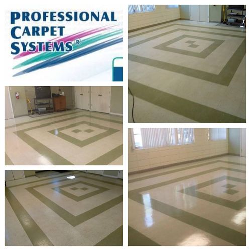 Stripping and waxing vct floors is offered for our