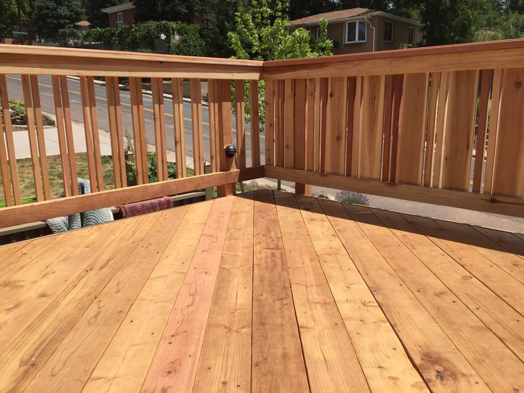 Redwood Deck with Cedar wrap. featuring Redwood & 